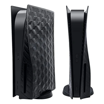 Abbildung von Mcbazel Playstation 5 Faceplate Austauschabdeckung, staubdichte Harte Panel Zubehör für Disc Edition Beehive Black(Nicht PS5 Slim)