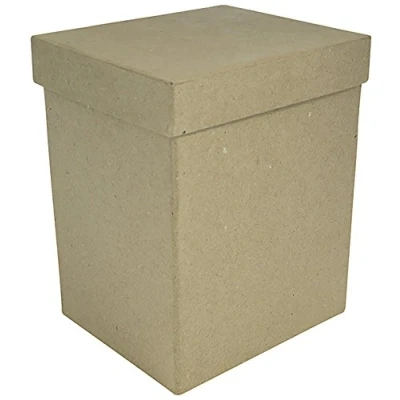 Abbildung von Décopatch BT044C Box (aus Pappmaché zum Verzieren und Personalisieren, rechteckig, 14 x 12 17cm) 1 Stück kartonbraun
