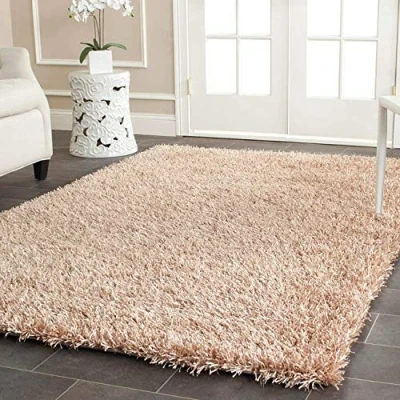 Abbildung von SAFAVIEH Zottelig Teppich für Wohnzimmer, Esszimmer, Schlafzimmer New Orleans Shag Collection, Hoher Flor, Beige und Beige, 61 X 91 cm