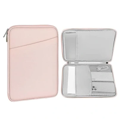 Abbildung von MoKo Tablet Tasche, Sleeve Tasche für 13 Zoll iPad Pro M4 2024 OLED, Air M2 2024, 12,9 2022 2015, Galaxy Tab S9+/S8+ 12,4&quot;, Portfolio Rosa