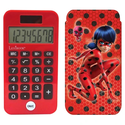 Abbildung von Lexibook, Miraculous Ladybug Cat Noir, Taschenrechner, Klassische und komplexe Rechenfunktionen, starre Schutzhülle, mit Akku, Rot / Schwarz, C45MI