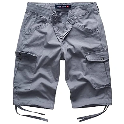 Abbildung von Rock Creek Herren Cargo Shorts Chinoshorts Kurze Hose Short Cargoshorts Sommer Kurzehose Sommerhose Bermudas Stretch RC 393 Grau W38