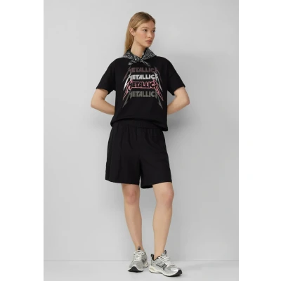 Abbildung von QS Leinenmix Shorts mit Elastikbund schwarz 36