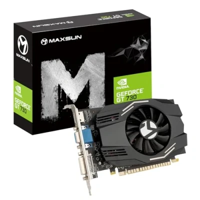 Abbildung von maxsun GeForce GT 730 2GB 128 Bit Video Grafikkarte GPU für Computer PC DDR3 PCI Express DVI I, HDMI, VGA Multi Screen