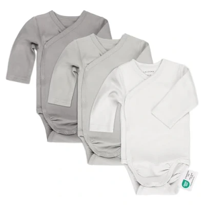 Abbildung von LaLoona Body Natur Gr. 62/68 (3er Pack) Wickelbody Langarm 3er Pack Baby Set aus Baumwolle Langarmbody