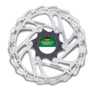 Abbildung von CONTEC Fahrrad Bremsscheibe CDR CLE, 160mm 163g, Aluminium Spider, Center Lock, E Bike kompatibel, Edelstahl, hitzebeständig, einfache Montage, silber