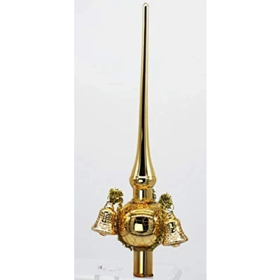 Abbildung von condecoro Christbaumspitze 3 Glocken Glas Spitze mundgeblasen Gold