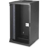 Abbildung von DIGITUS Netzwerk Schrank 10 Zoll 12HE Wandmontage unmontiert HxBxT 591x316x298mm Traglast 30 kg Nutztiefe 254mm IP20 Schutzklasse Schwarz