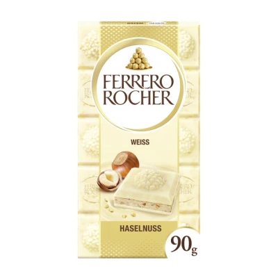Abbildung von Ferrero Rocher Tafel Weiße Schokolade mit Haselnuss 1 x 90 g Schokoladentafel