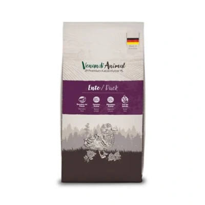 Abbildung von Venandi Animal Premium Trockenfutter für Katzen Ente, 1er Pack (1 x 6,5kg), getreidefrei mit viel frischem Fleisch