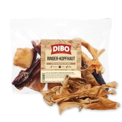 Abbildung von DIBO Rinderkopfhaut, 250g Beutel, der kleine Naturkau Snack oder Leckerli für Zwischendurch, Hundefutter, Qualitätskauartikel ohne Chemie
