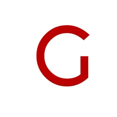 Abbildung von Buchstaben Aufkleber, wetterfest, einzelner Buchstabe G, rot, 10 cm (100mm) großgeschrieben