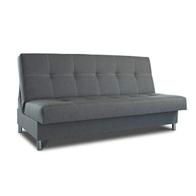 Abbildung von Schlafsofa Bella mit Schlaffunktion 3 Sitzer Sofa, Couch Bettkasten, Bettsofa, Schlafsofa, Polstersofa, Couchgarnitur (Graphit (Inari 94))