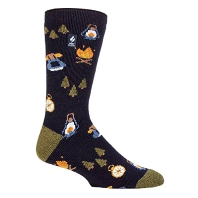 Abbildung von HEAT HOLDERS Herren Kuschelsocken Lustig Lite Atmungsaktiv Mehrfarbig Dick Fleece Witzig Thermosocken (39 45, Draußen)