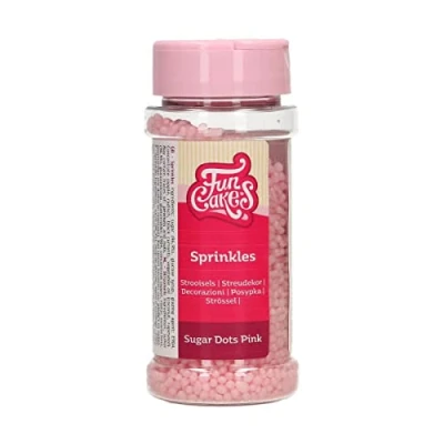 Abbildung von FunCakes Zucker Dots Rosa: Kuchenstreusel, köstlicher Geschmack, perfekt zum Dekorieren von Kuchen und Cupcakes, Dots. 80 g