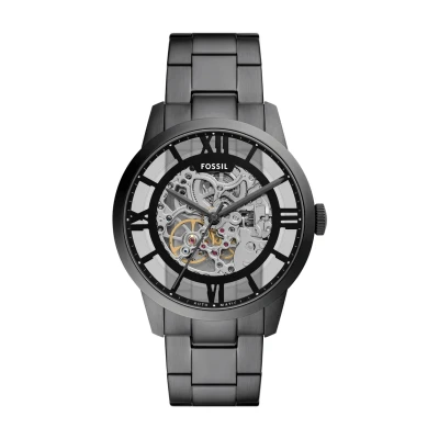 Abbildung von Fossil Herren Analog Mechanisches Handaufzugswerk Uhr mit Edelstahl Armband ME3268