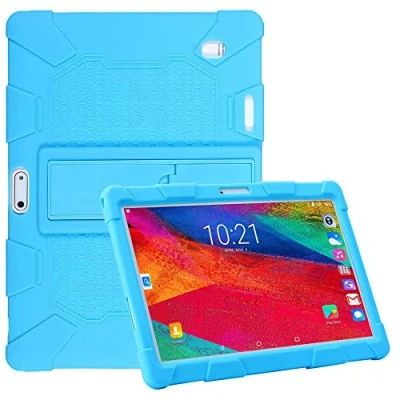 Abbildung von AKNICI 10.1 Zoll Stand Silikon Hülle Kompatibel mit Dragon Touch K10/TYD 107/TYD 108/HOPLAZA/Lectrus/YOTOPT/ACEPAD A121 A12X A140 A101/Victbing/TOSCiDO/ZONKO/Haehne/G Anica/BJJY/LNMBBS, Himmelblau