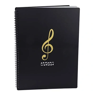 Abbildung von Notenmappe für Notenblätter beim Spielen A4 Größe Papier Dokumente Halter Aufbewahrung 20 Taschen Clef, Musik Tabelle Datei Ordner, Kunststoff Konzert Chorfolder Musiker und Band Music Note