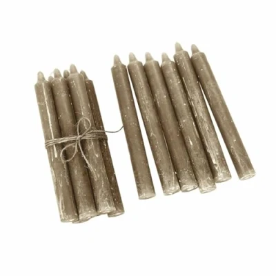 Abbildung von Loberon Kerze 12er Set Bauceau, Rustikales Finish, von Hand Veredelt, Durchgefärbt &amp; Geruchsneutral, Stabkerzen, Dekoration, Paraffinwachs, hellgrün