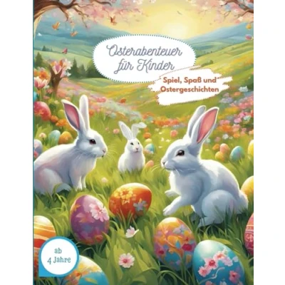 Abbildung von Osterabenteuer für Kinder Spiel Spaß und Ostergeschichten: Ostergeschenk Jungs Mädchen, Ostern Rätselbuch ab 4, Großes Buch im A4 Format