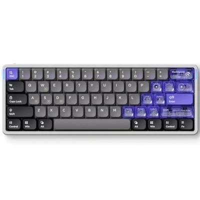 Abbildung von nuphy Air60 HE Gaming Tastatur mit Magnetschalter, kabelgebundene 61 Tasten,60% kompakt, Einstellbarer Betätigungspunkt, 8 kHz Abfragerate,Low Profile Magnetic Jade Switch