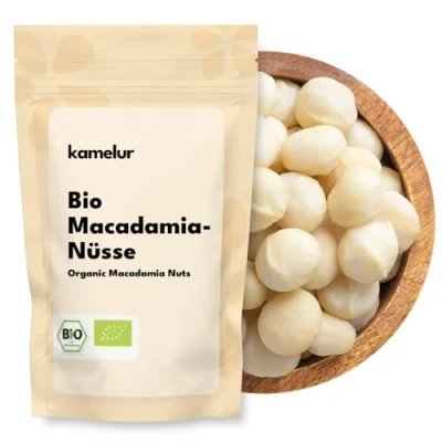 Abbildung von Kamelur 1kg BIO Macadamianüsse in Rohkostqualität ganze Macadamia Nüsse ohne Schale der Klasse 1L, roh und unbehandelt