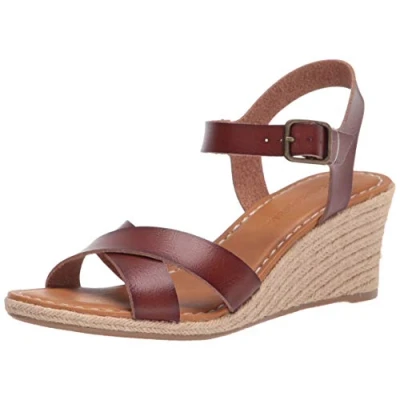 Abbildung von Amazon Essentials Damen Espadrille Sandale mit Keilabsatz, Braun, 38 EU