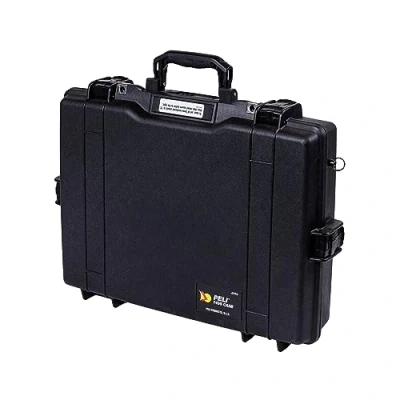 Abbildung von Peli 1495 Stoßfester Laptop Koffer, IP67 Wasser und Staubdicht, 15L Volumen, Mit Schaumstoffeinlage (Anpassbar), Farbe: Schwarz