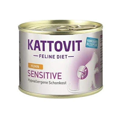 Abbildung von KATTOVIT Sensitive Nassfutter für Katzen Diät Katzenfutter als Alleinfuttermittel. Gluten &amp; getreidefreies in der Dose. Hypoallergen, ausgewachsene 12 x 1