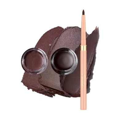 Abbildung von Oulac Matte Lidschatten &amp; Eyeliner Set Wasserfest und Primer Feine Textur Hält 16 Stunden + Schnell Trocknend Wischfeste Oberfläche Vegan