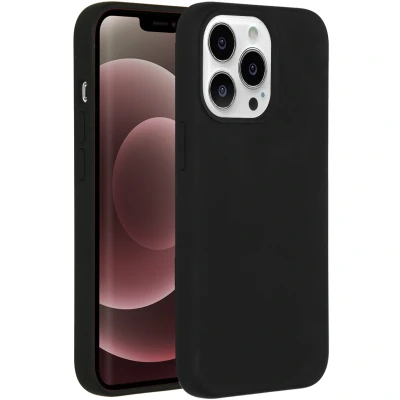 Abbildung von Apple iPhone 13 Pro Max Hülle MagSafe Silikon Accezz Soft Case/Backcover Handyhülle Schwarz