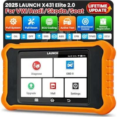 Abbildung von LAUNCH CRE 2.0 OBD2 Diagnosegerät für VW/für Audi/für Skoda/für Seat/für Bentley/für Bugatti/für Lamborghini,Alle Systems:Motor,Getriebe,ABS,SRS,TPMS,EPB,ESP usw.50+ Reset Funktion,ECU Codierung