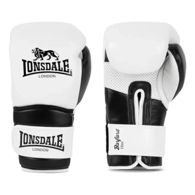 Abbildung von Lonsdale Boxhandschuhe aus Leder Barford White/Black 16 oz