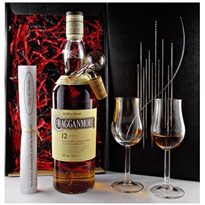 Abbildung von Geschenk Cragganmore 12 Jahre Single Malt Whisky + Glaskugelportionierer 2 Bugatti Gläser
