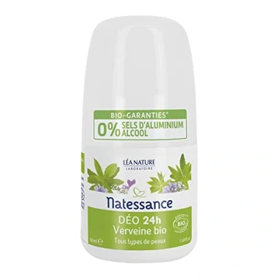 Abbildung von Natessance Deodorant 24H Bio Eisenkraut zertifiziert Cosmos Organic Roll On Flasche 50 ml