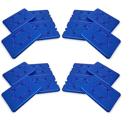 Abbildung von ToCi 16er Set Kühlakku mit je 200 ml 16 Blaue Kühlelemente flach Kühlakkus für Kühltasche oder Kühlbox dünn, extra Kühlpads Kühlpack Kühltragetasche