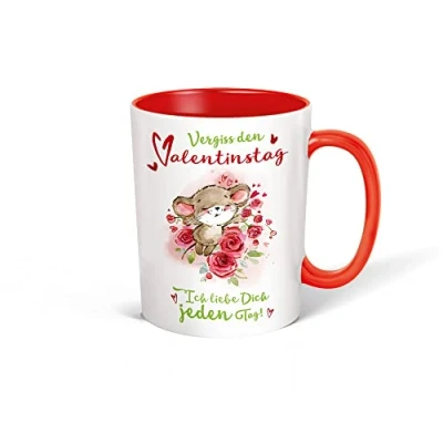 Abbildung von Trötsch Tasse Valentinstag weiß rot: Kaffeetasse Teetasse Geschenkidee Geschenk (Keramiktasse):