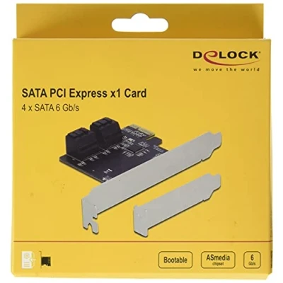 Abbildung von Delock 4 Port SATA PCI Express x1 Karte Low Profile Formfaktor, 90010