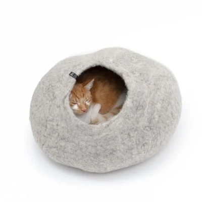 Abbildung von LucyBalu Tierbett Katzenhöhle aus Filz, Filzhöhle für Katzen, Kuschelhöhle Katzen