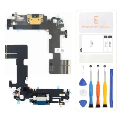 Abbildung von SRJTEK Dock Connector USB Ersatz für iPhone 13 Ladeanschluss A2633 Kopfhöreranschluss A2482 Mikrofon/Audio Buchse/Antennenreparatur Sets