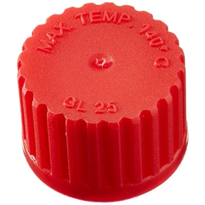 Abbildung von neoLab E 1679 Schraubkappen GL 25 aus PP, geschlossen, Rot (10 er Pack)