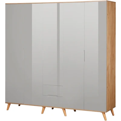 Abbildung von andas Kleiderschrank &quot;Lund Schlafzimmerschrank Bestseller im skandinavischem Design&quot;, Garderobenschrank mit Premium Innenausstattung, Breite 200cm