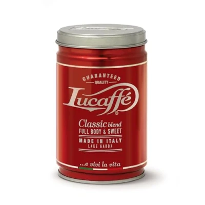 Abbildung von Lucaffé, Classic, Kaffeepulver, Premium Mischung Arabica und Robusta Nuancen, Röst Aroma, Haselnuss Noten, 250 g Stahldose