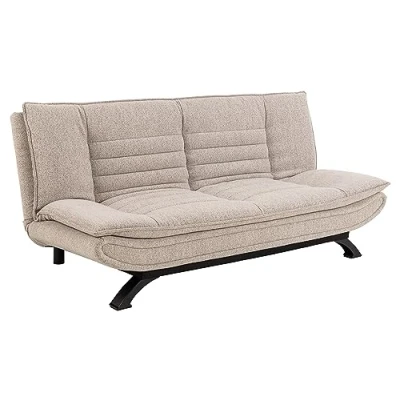 Abbildung von AC Design Furniture Jasper Schlafsofa in Beige, mit 3 Liegepositionen, Moderner Sitzer ohne Armlehne, Gepolstertes Sofa Bouclé Bezug und Schwarzen Beinen, B: 196 x H: 91 T: 98 cm