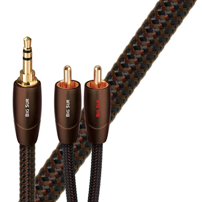 Abbildung von AudioQuest 8 m Big Sur 3,5 mm 2 x RCA Audiokabel schwarz (3,5 mm, RCA, Kupfer, m, schwarz)