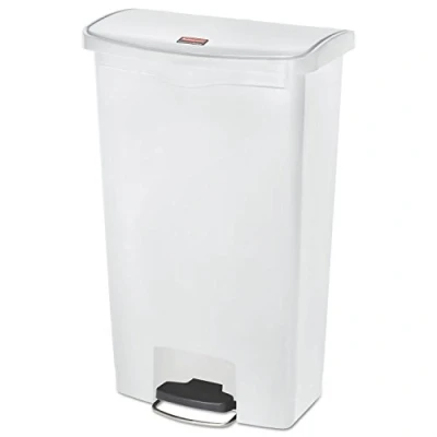 Abbildung von Rubbermaid Commercial Products Slim Jim 1883559 68 Litre Front Step On Resin Wastebasket White