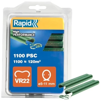 Abbildung von Rapid Zaun Ringklammern VR22 Grün, 1.100 Stk., zur Befestigung von Spanndrähten an Zäunen, für FP222 und FP20 Zaunzange