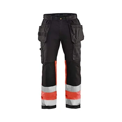 Abbildung von Blaklader 155818119955C44 High Vis Arbeitshose mit Stretch, Schwarz/High Rot, Größe C44