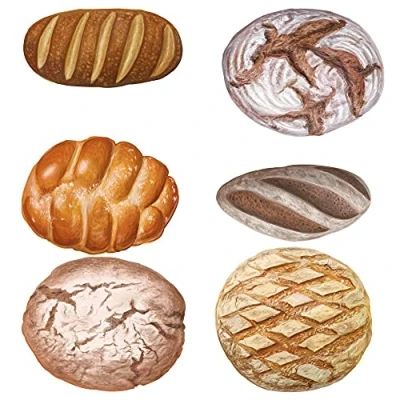 Abbildung von Sunnywall Wandtattoo Aufkleber Wandsticker Küche Genuss 6 Motive Backwaren Brot