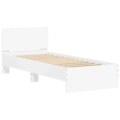 Abbildung von vidaXL Bett Bettgestell mit Kopfteil Weiß 75x190 cm Holzwerkstoff